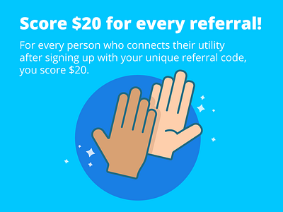 OhmConnect Newsletter Referral Graphic friend good job hand hands high 5 high five newsletter newsletter graphic people referral referrals share team teamwork tell a friend