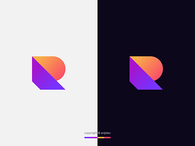 Modern R Logo branding design gradient icon logo minimalist modern r vector