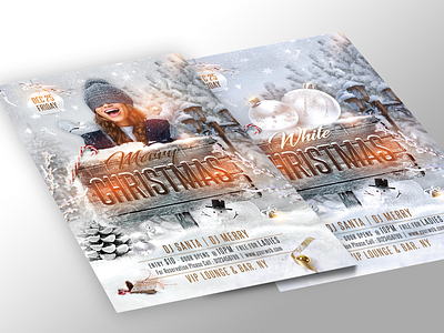 White Christmas Flyer christmas christmas flyer christmas party christms party flyer merry christmas merry xmas merrychristmas new year template white christmas winter party