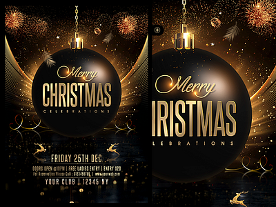 Christmas Flyer christmas christmas cards christmas celebrations christmas flyer christmas party classy golden christmas merry christmas new year xmas party