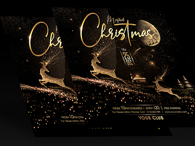 Christmas Flyer christmas christmas card christmas cards christmas design christmas flyer christmas party christmas party flyer christmas poster golden christmas magical christmas xmas flyer