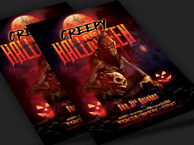 Halloween Flyer bloody creepy halloween halloweenflyer halloweenparty horrornight scary templates