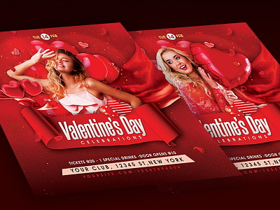 Valentine' Day Flyer 14th feb design happy valentines day love night poster valentine party valentines day valentines day flyer vday