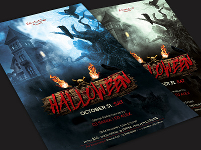 Halloween Flyer creepy dark flyer halloween horror night scary skull thriller