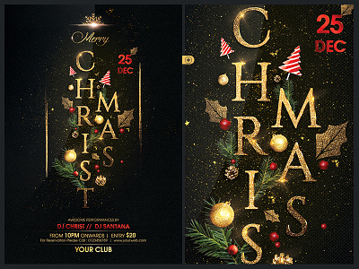 Christmas Flyer christmas christmas card christmas flyer christmas party glittering golden christmas merry christmas merrychristmas santa xmas