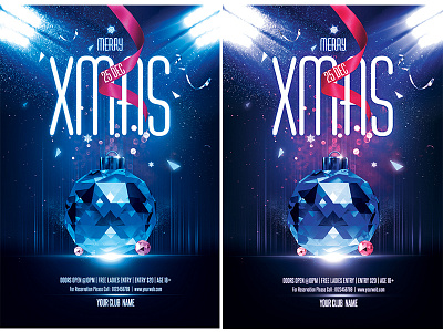 Christmas Flyer abstract blue celebration christmas christmas party christmas party flyer flyer merry christmas unique xmas party