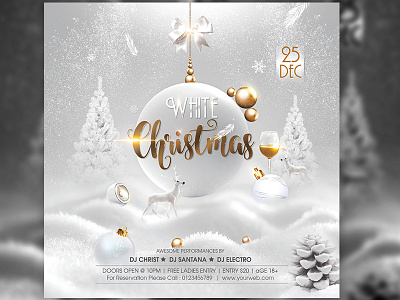 White Christmas Party Flyer best christmas christmas flyer christmas party elegant white christmas white christmas flyer white gold xmas xmas party