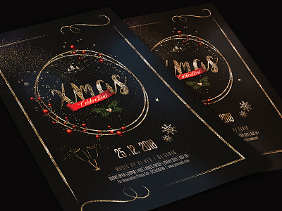 Christmas Flyer awesome christmas christmas bash christmas cards christmas flyer christmas invitation elegant glittering greetings poster xmas xmas flyer