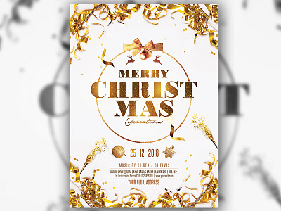 Christmas Flyer christmas christmas bash christmas card christmas flyer christmas party golden christmas merry christmas poster white christmas xmas