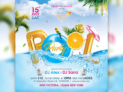 Pool Party bodynsoca fun pool party summer summer flyer summer pool party wet