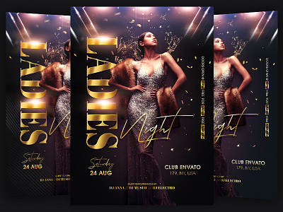 Ladies Night Flyer birthday flyer classy elegant fashion flyer glam party ladies night ladies night flyer ladies night out flyer party flyer