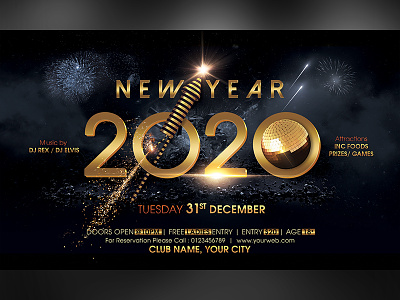 New Year Flyer new year new year bash new year celebrations new year flyer new year party new year party flyer nye 2020 poster template