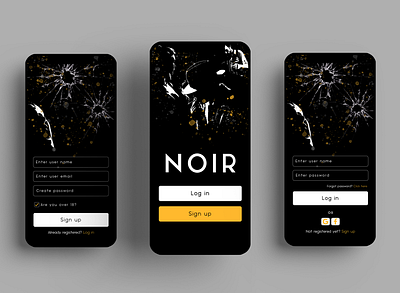 NOIR SIGN UP PAGE DESIGN app design ui