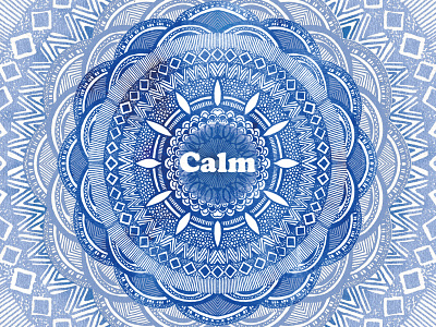 Calming Serenity Blue Mandala calm meditation peace relaxation respite restful tranquil