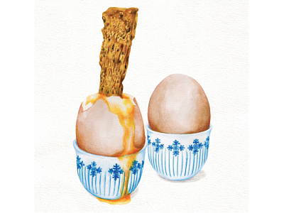 Boiled Egg And Soldiers boiled egg and soldiers easter eggs eggs food illustration healthy eating