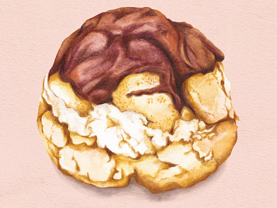 Food Illustration Choux Bun