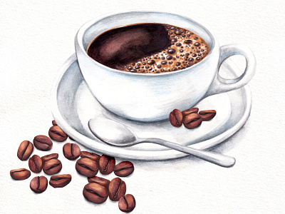 Coffee Illustration coffee coffee beans coffee cup food drink illustration