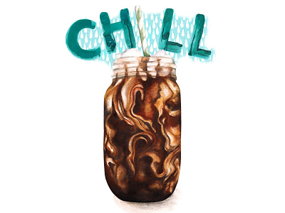 Food And Drink Illustration Cold Brew Coffee - Chill chill coffee cold brew food illustration relax summer