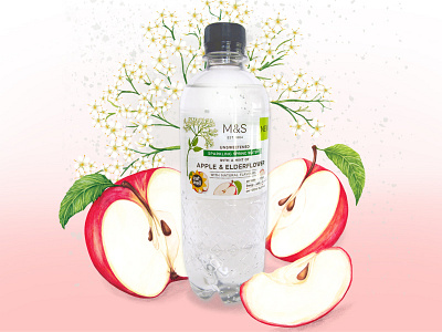 Drinks Label Illustration For Marks & Spencer drinks illustration food illustration fruit natural nature packaging watercolour illustration