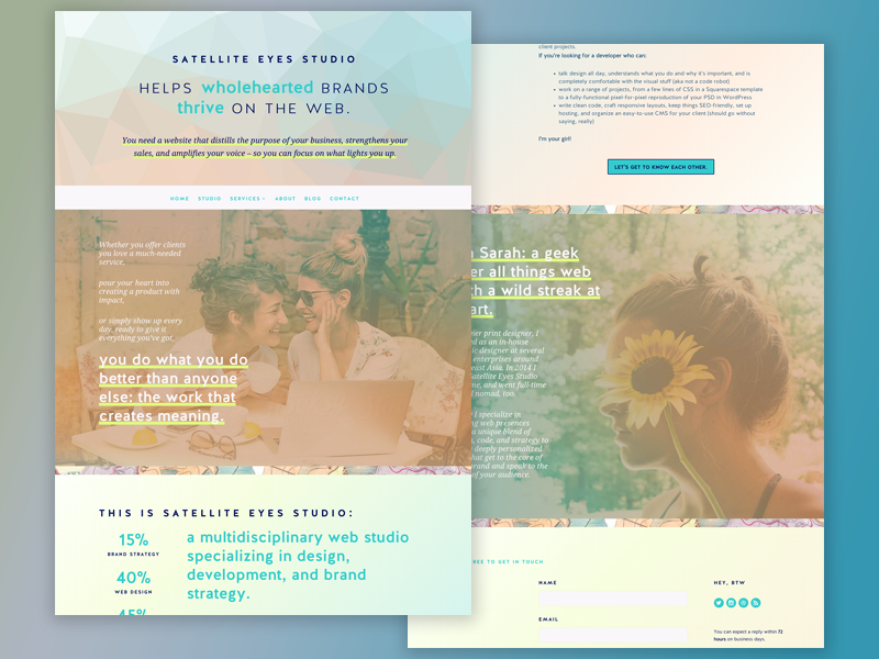 Satellite Eyes Redesign!! web studio custom sites web development web design