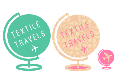 Textile Travels - Logo Ideas airplane branding globe logo pattern textile travel