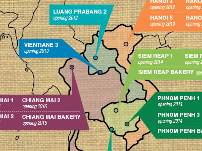 South East Asia Map brochure map texture