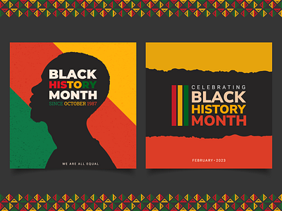 Black History Month 2023 african banner black history month graphic design green history human rights illustration poster red social media post templates vector illustration yellow
