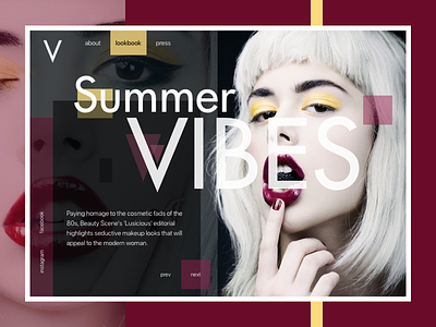 Summer VIBES beauty concept editorial fashion lookbook makeup ui web webdesign