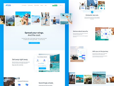 Fly Now Pay Later - Main Page flight holidays hotels lifestyle payment travel trip ui web webdesign