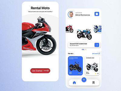 Rental Moto darkmode design figma graphic design lightmode mobiledesign motorcycle rental rentalmoto ui ux