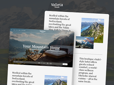 Valleta House - Swiss Alps Chalet Concept alps chalet concept hotel landing page swiss swiss apls tourism travel travel website ui ux vacation web web design website