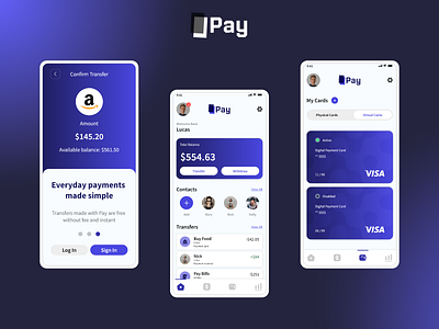 Pay - Online Payment App Concept app banking concept design e wallet finance financial fintech illustration mobile money pay payment send money ui uiux ux wallet web design