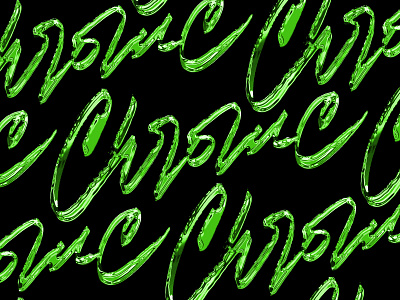 Chrome pattern calligraphy lettering