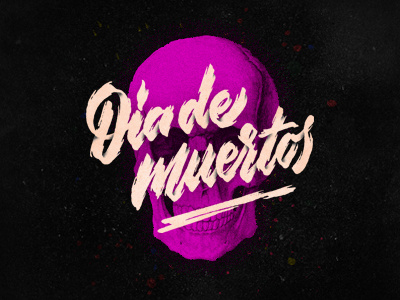 Dia de muertos calligraphy lettering logotypes mural print travel