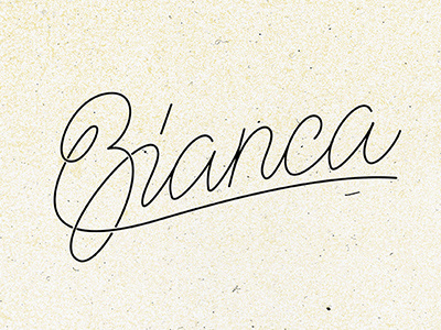 Sketch for Bianca Pizzeria calligraphy lettering logo pizzeria type