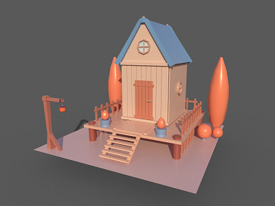 Mini house 3d 3dmodelling 3dsmax design game gameart graphic design substancepainter