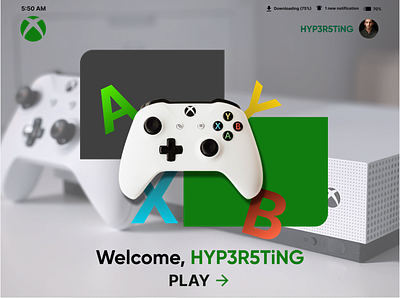 Welcome page for Xbox branding design figma landingpage logo ui ux vector xbox