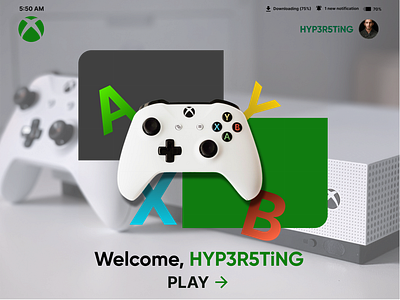 Welcome page for Xbox