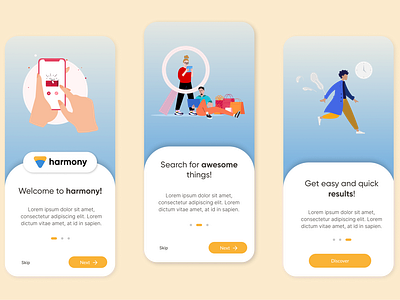 Onboarding screen for an e-commerce app