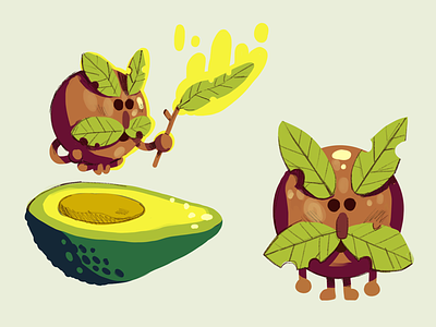 Avocado Mage avocado character fantasy games gaming illustration mage magic minimal simple story