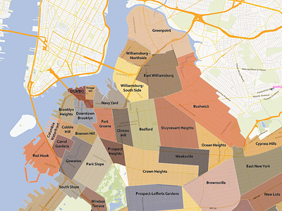 Brooklyn Neighbourhoods Vector brooklyn illustrator map neighbourhood new york vector