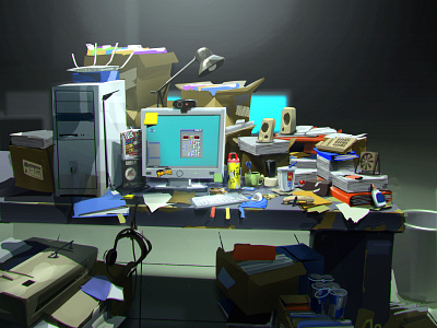 Cubicle Design concept art illustration painting