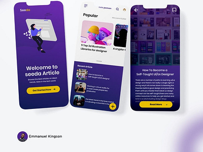 ARTICLE APP UI graphic design ui