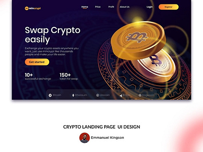 Crypto landing page app branding design graphic design illustration logo typography ui ux web