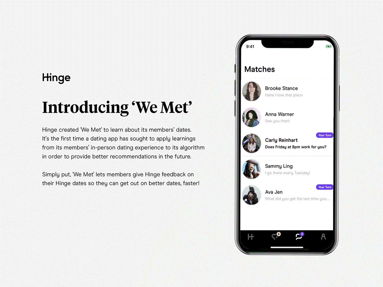 Hinge We Met Survey appdesign appdesigner dating datingapp hinge mobileapp mobiledesign modal productdesign rating survey surveydesign uiux userfeedback