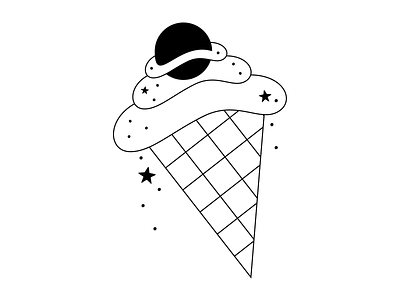 Cosmicream cosmic design dessert drawing figma flat galaxy ice cream illustrate illustration planets stars treat universe vector vector art