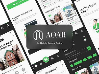 AQAR | Real Estate Management Service Development app application aqar branding case study design project real estate ui ux webs website