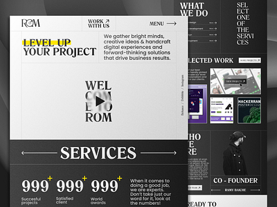 ROM Agency Portfolio - V1 branding design minimal style portfolio swiss style typography ui ux web design website