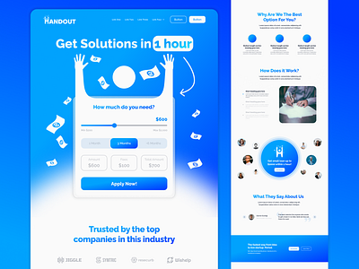 Handout - Loan website design bank design hero loan ui ux website