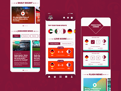 Jamaheer - Football World Cup Qatar-2022 Fans App Design